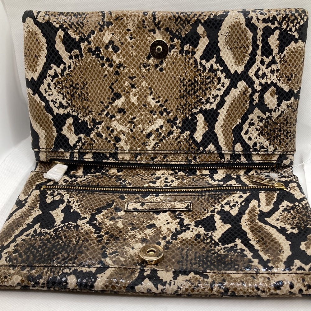 Ann Taylor Multi Color Embossed Python Clutch - N… - image 2
